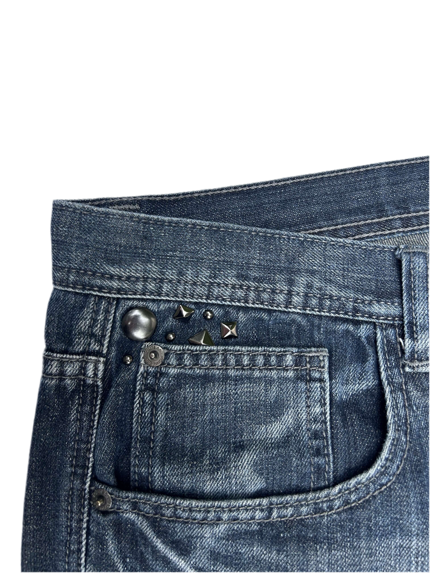 1 of 1 Reworked Washed Blue Route66 Jorts