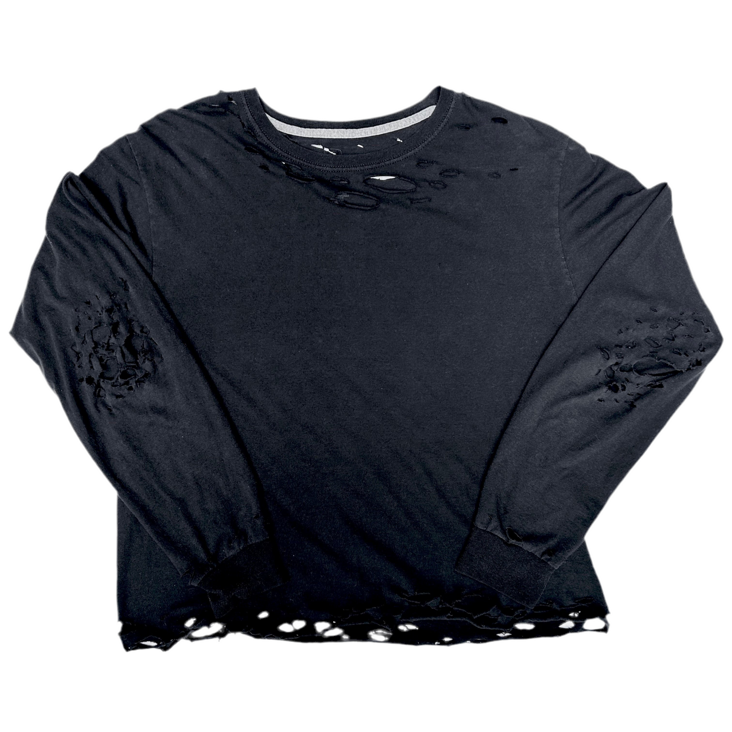1 of 1 Distressed Black Long Sleeve Shirt