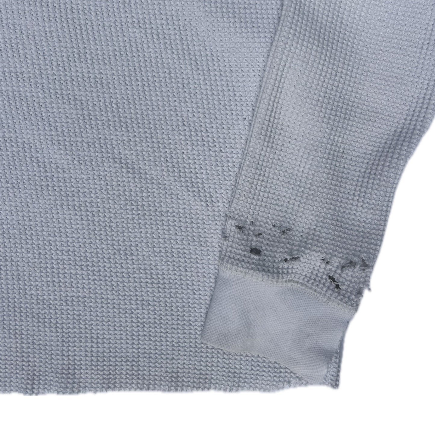1 of 1 Distressed White Waffle Knit Shirt