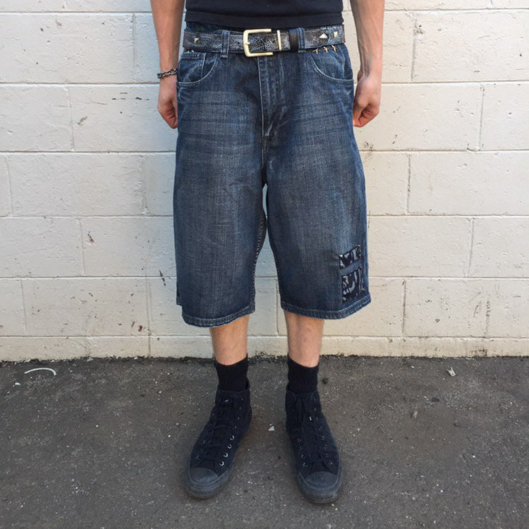 1 of 1 Handcrafted, Handdrawn Leather Belt–Black Web