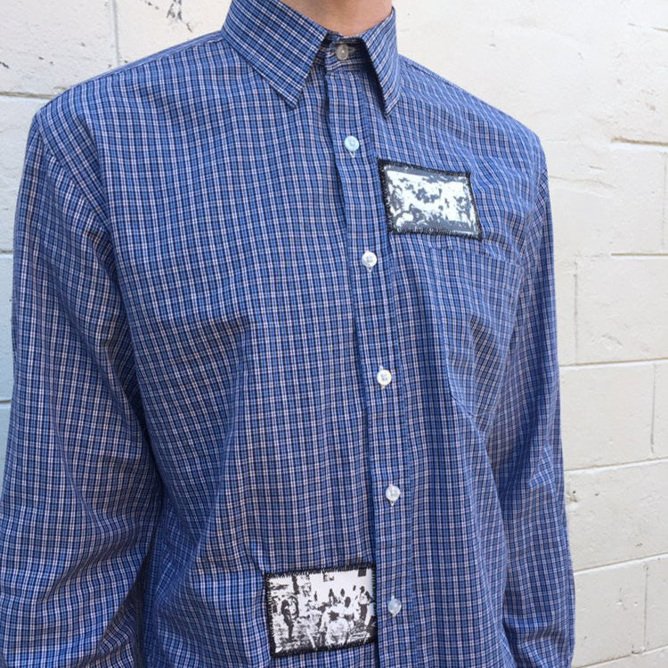 1 of 1 Patchwork Button Up–Azure