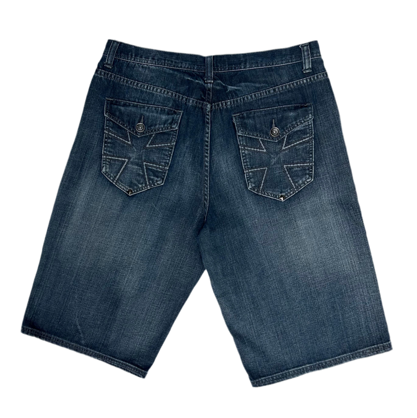 1 of 1 Reworked Washed Blue Route66 Jorts