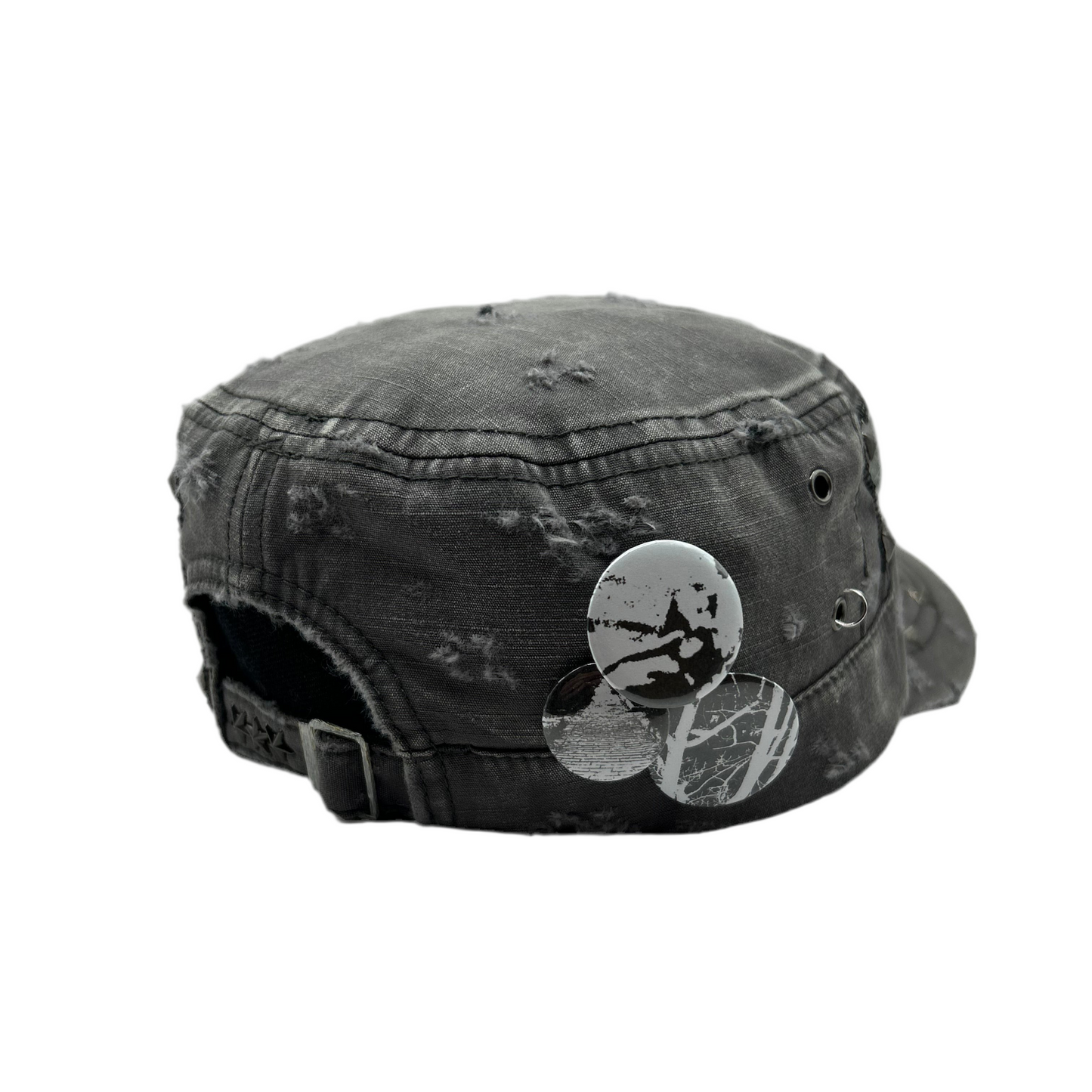 1 of 1 Handcrafted Military Cap–Digital Ash