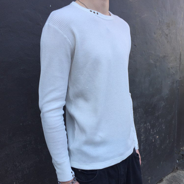 1 of 1 Handcrafted White Waffle Knit Shirt
