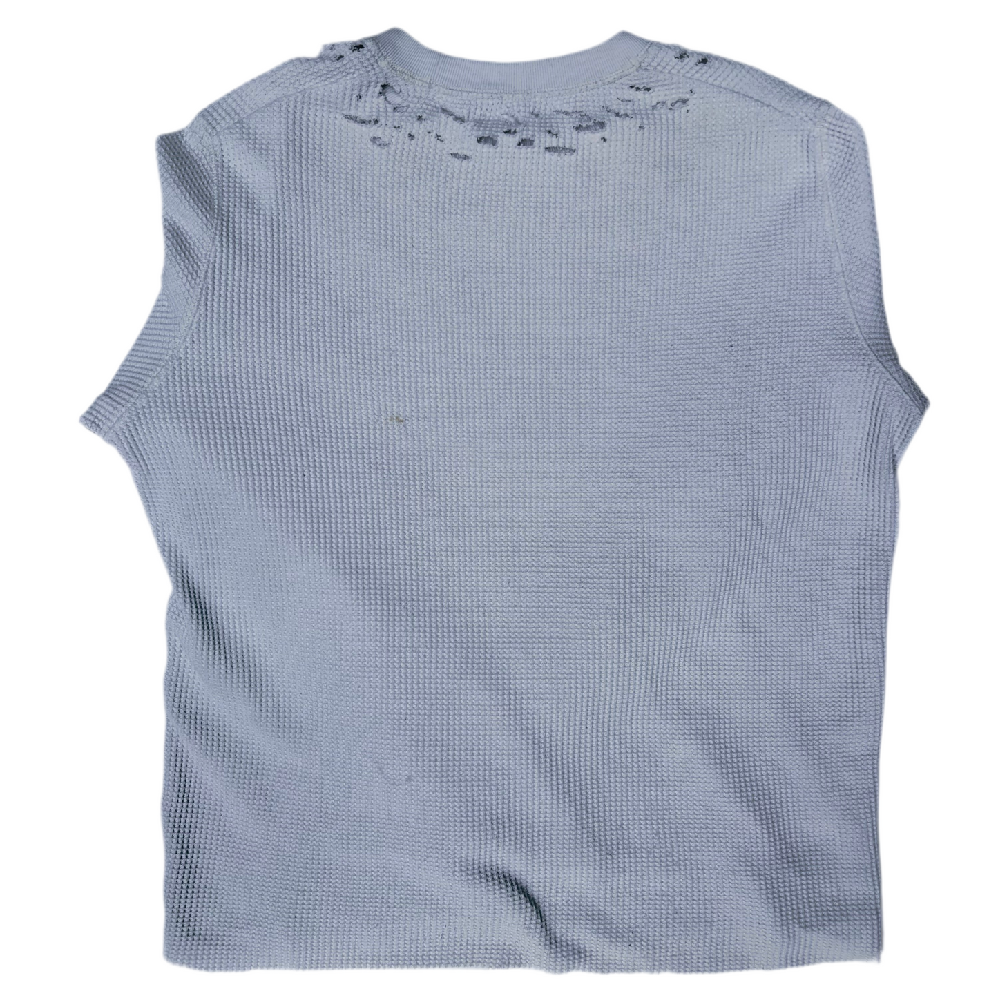 1 of 1 Distressed White Waffle Knit Shirt