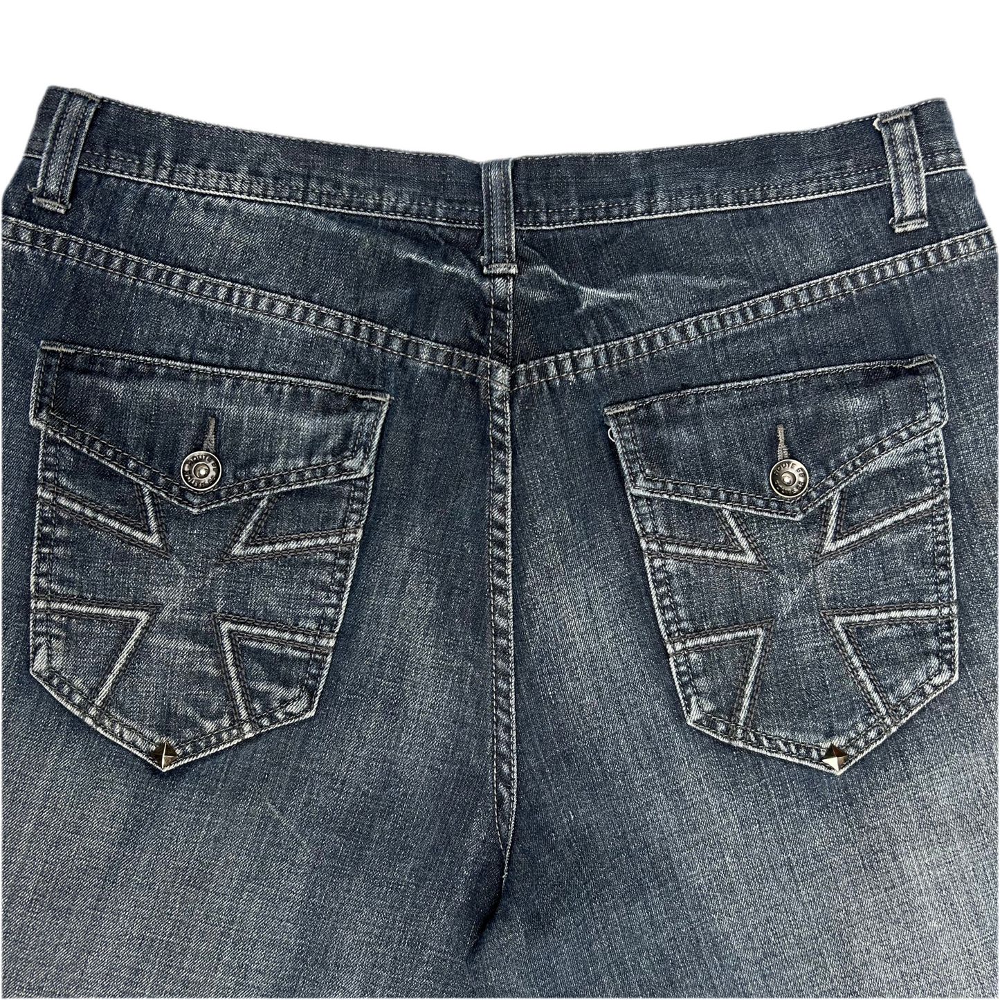 1 of 1 Reworked Washed Blue Route66 Jorts