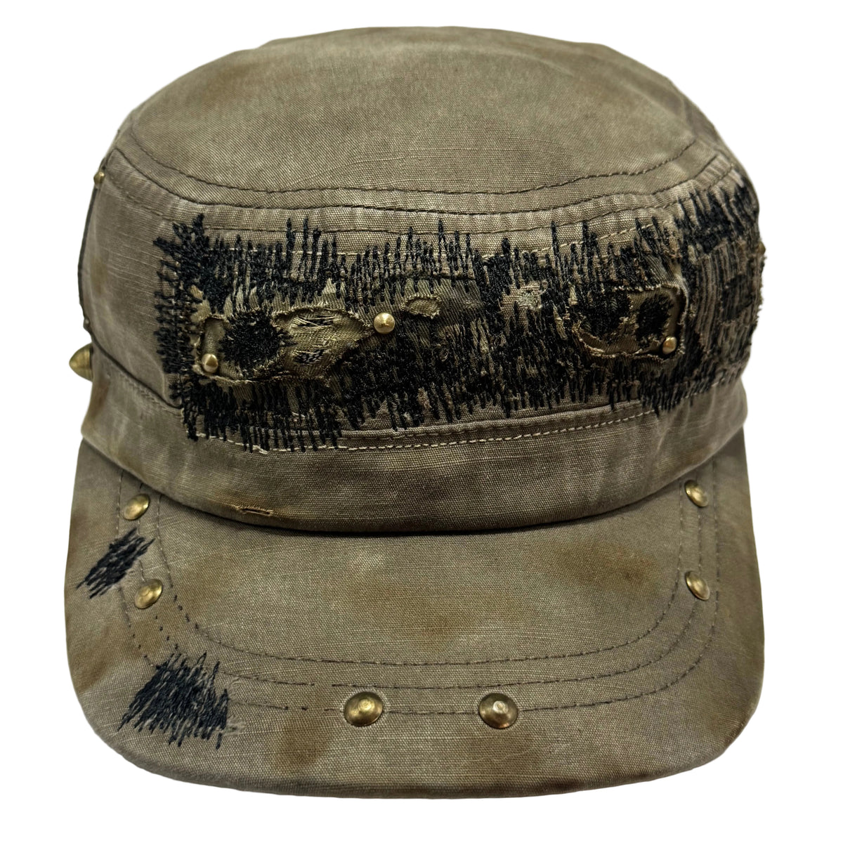 ‘singed shrapnel’ military cap