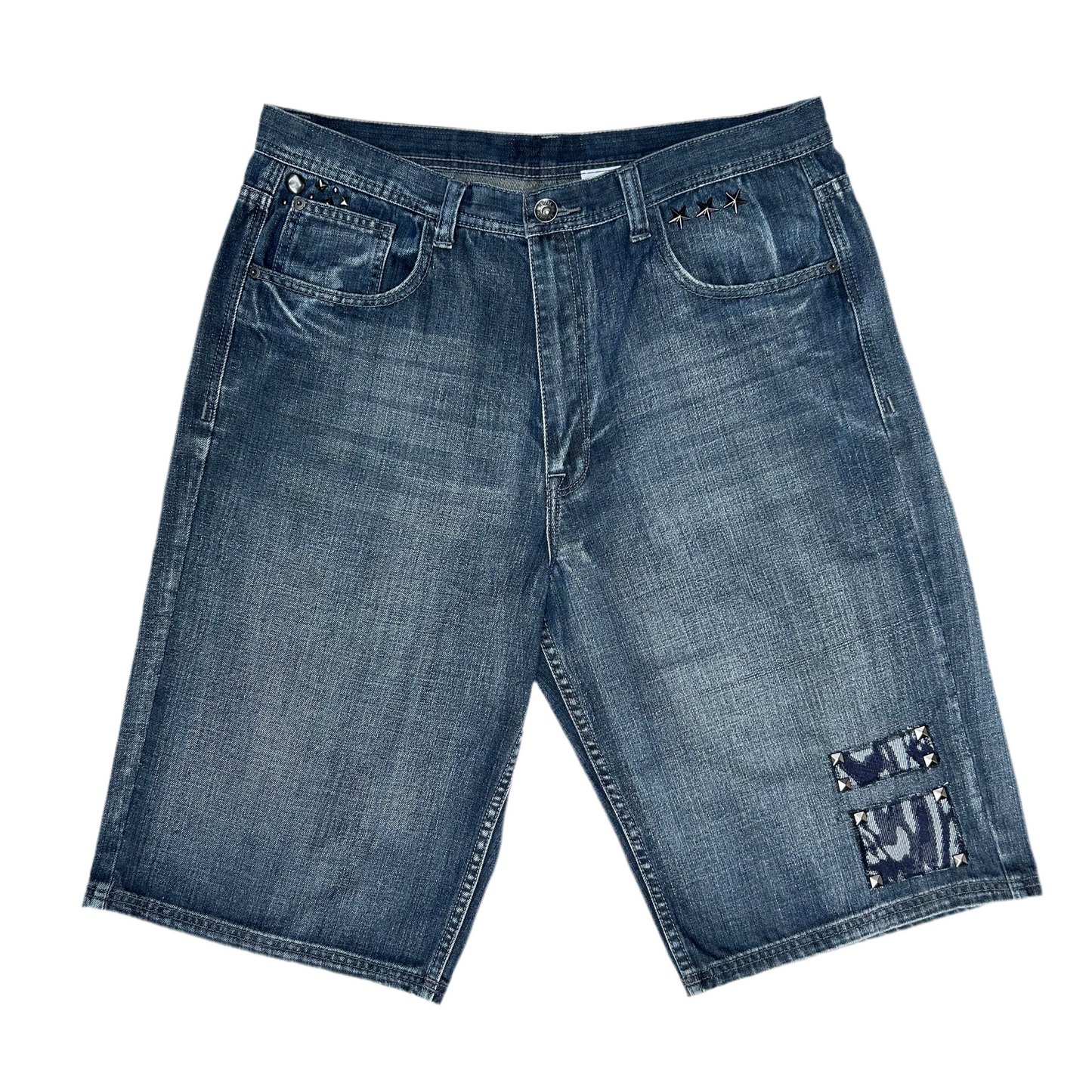 1 of 1 Reworked Washed Blue Route66 Jorts