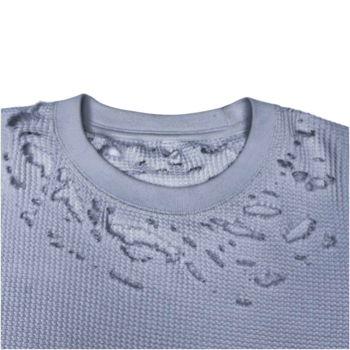 1 of 1 Distressed White Waffle Knit Shirt