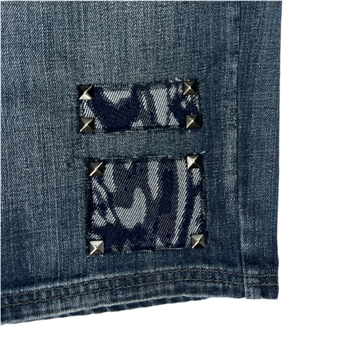1 of 1 Reworked Washed Blue Route66 Jorts