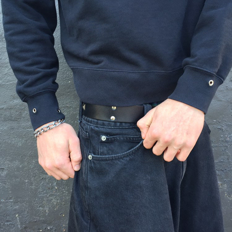 1 of 1 Handcrafted Genuine Leather Belt–Black