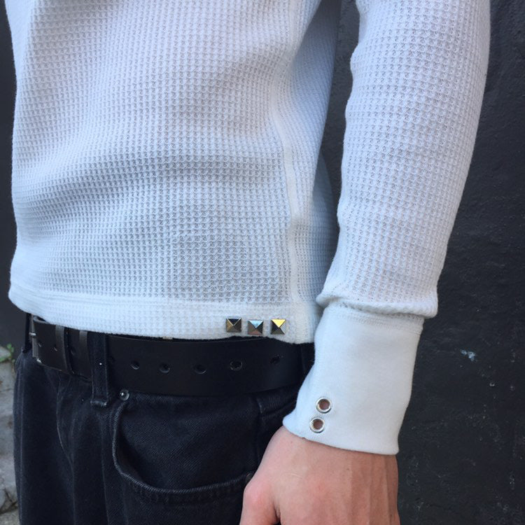 1 of 1 Handcrafted White Waffle Knit Shirt