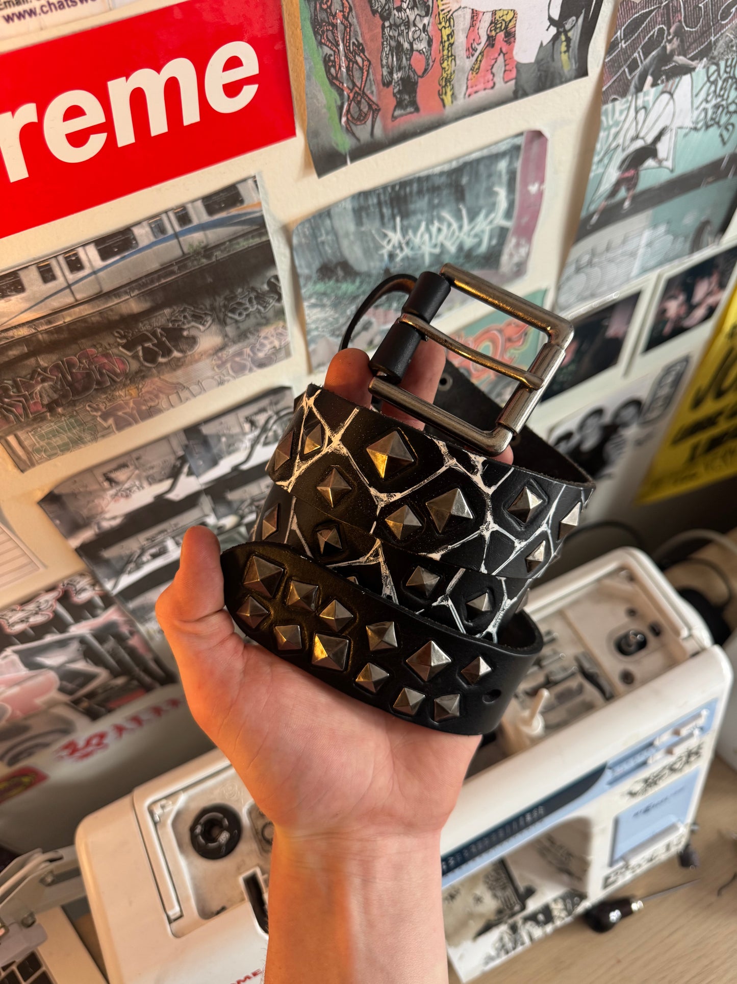 custom studded belt—chad rogers