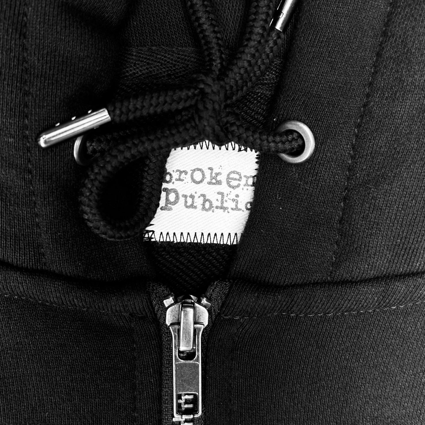 1 of 1 Handcrafted Zip Up Hoodie–Black