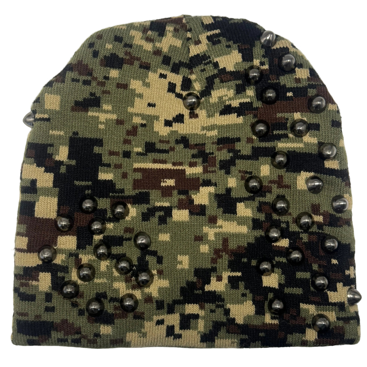 ‘peaceinwar’ riveted skully beanie