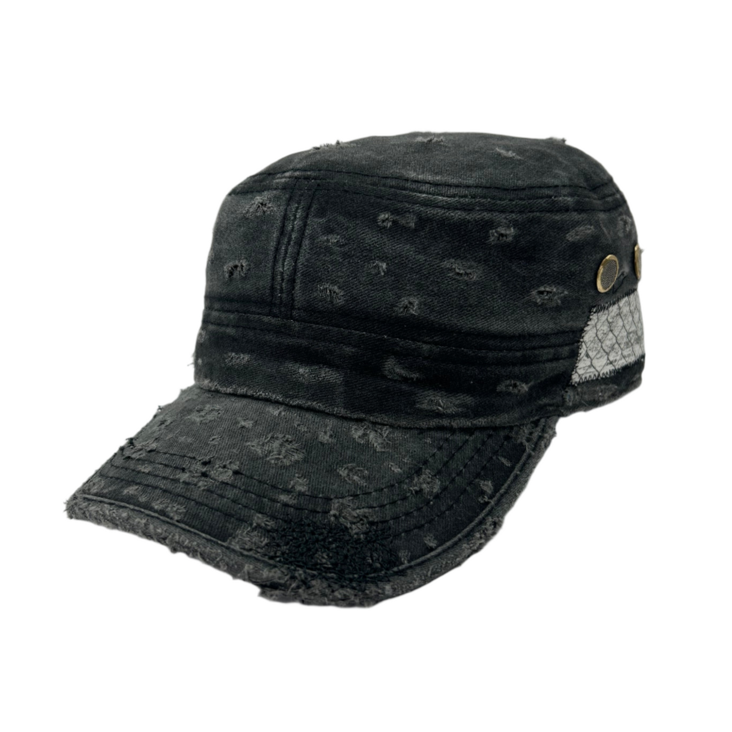 Custom Military Cap–Charcoal