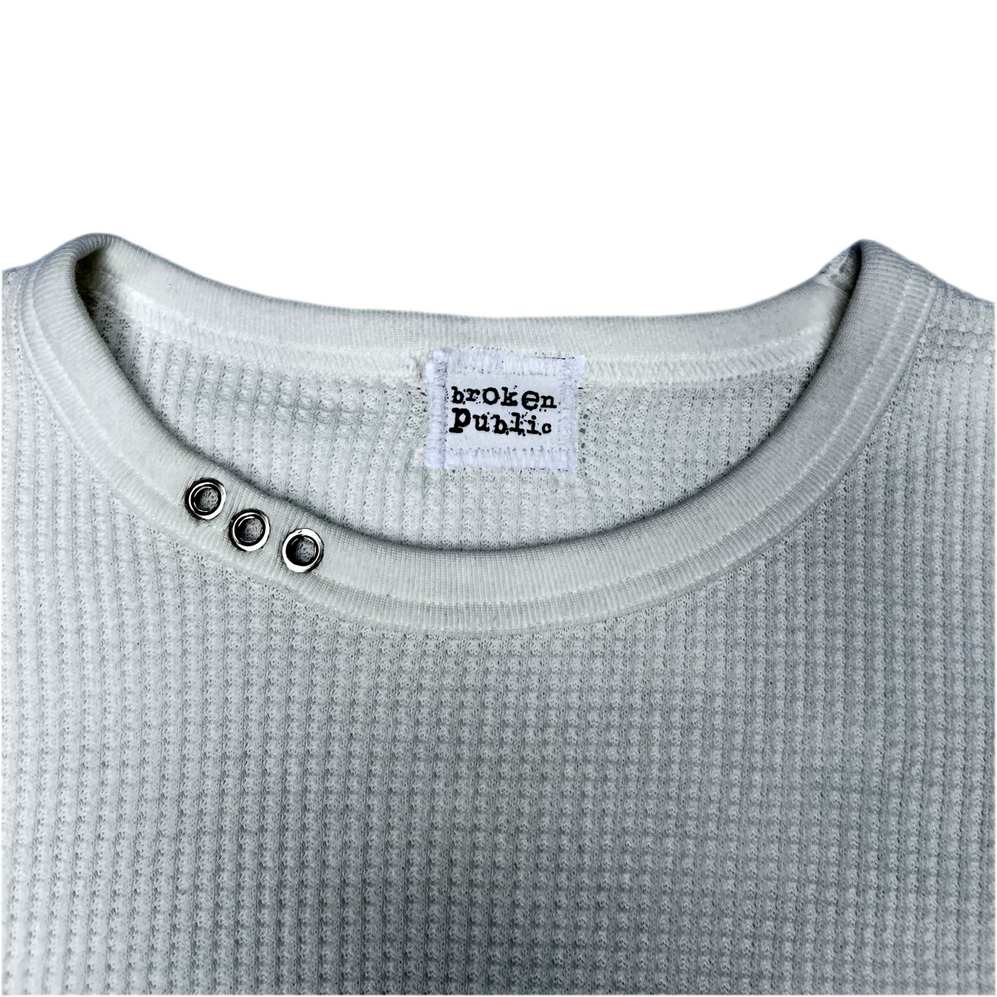 1 of 1 Handcrafted White Waffle Knit Shirt