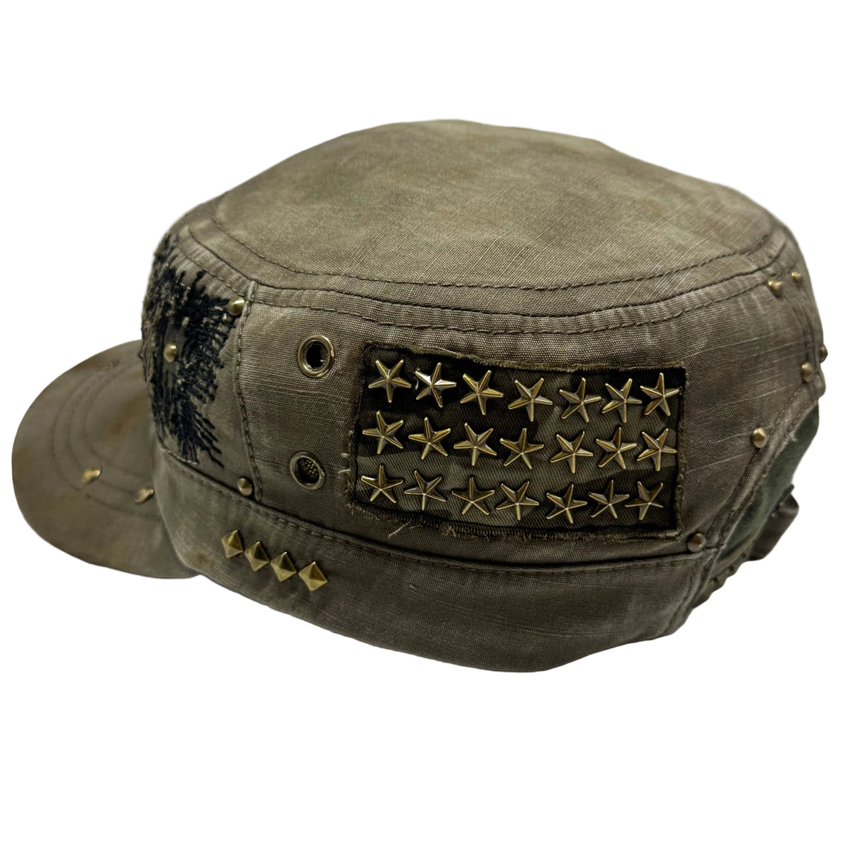 ‘singed shrapnel’ military cap