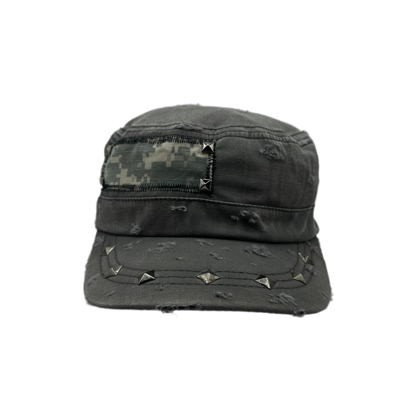 1 of 1 Handcrafted Military Cap–Digital Ash