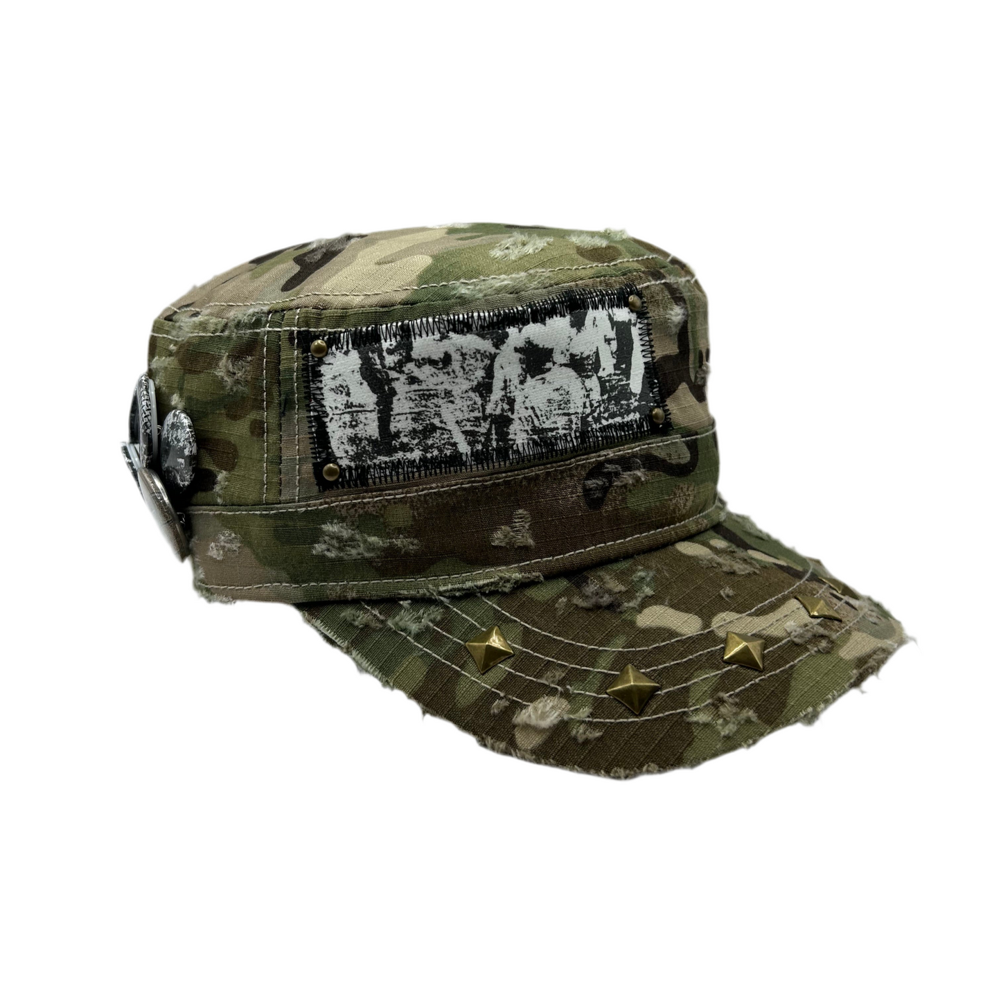 1 of 1 Handcrafted Military Cap–Deadleaf