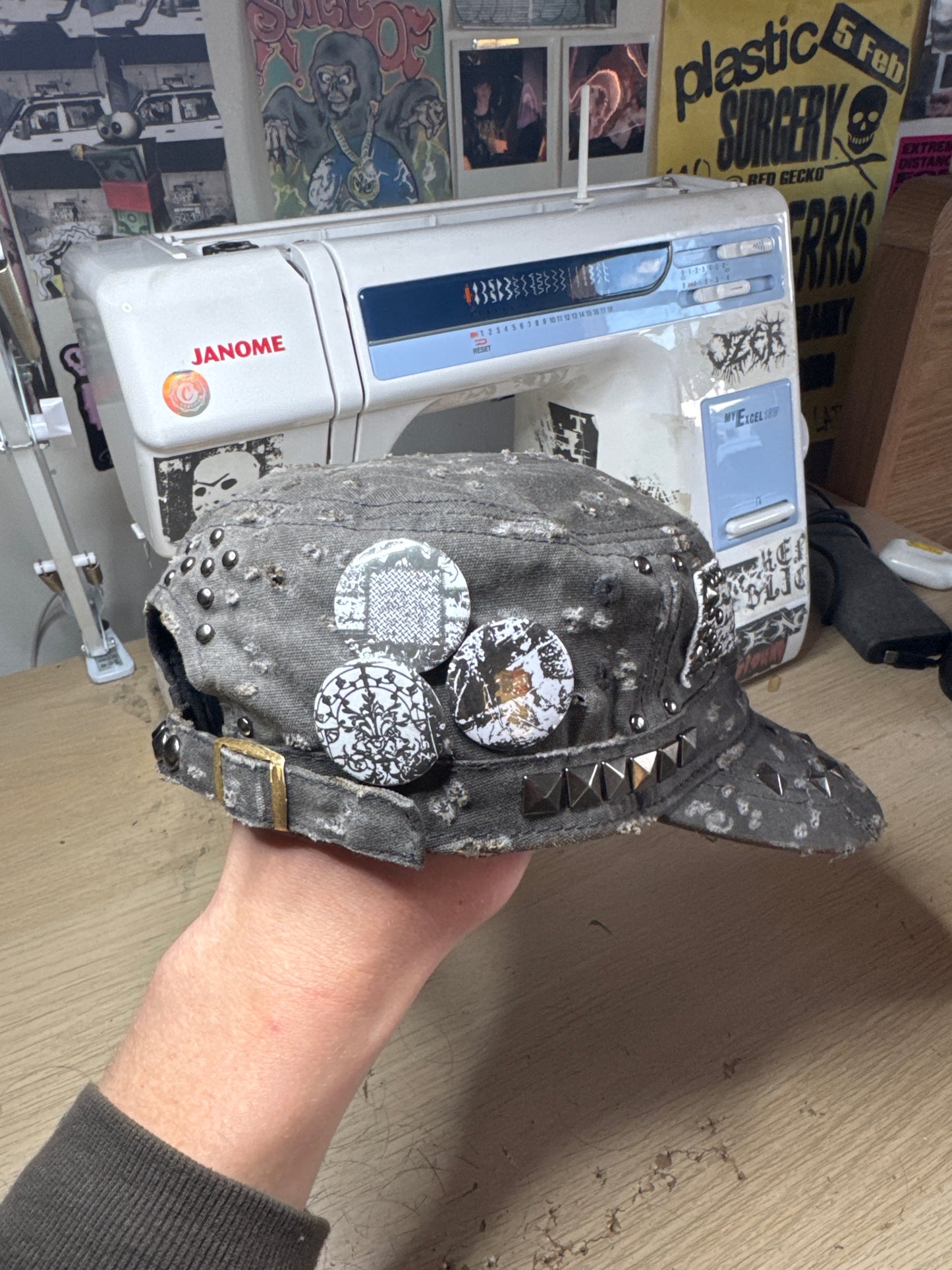 Grey Custom Military Cap—maximinoxx