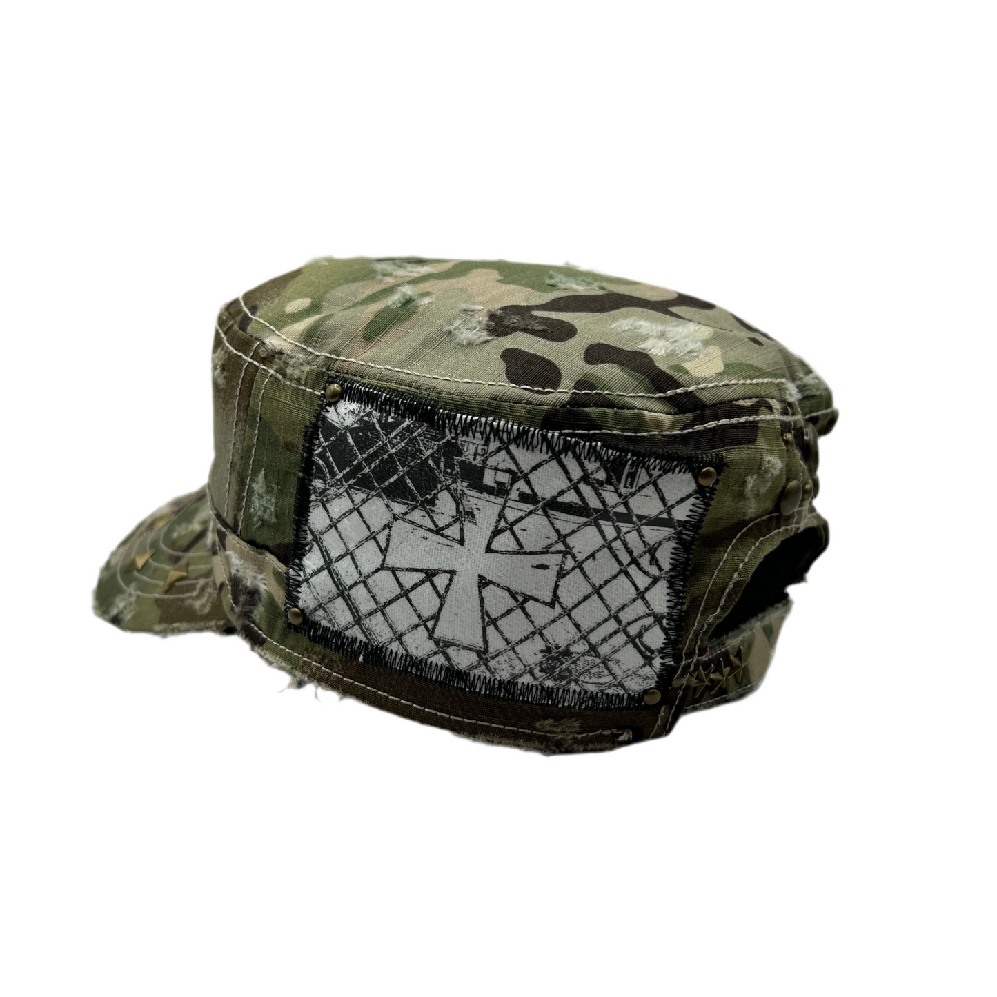 1 of 1 Handcrafted Military Cap–Deadleaf
