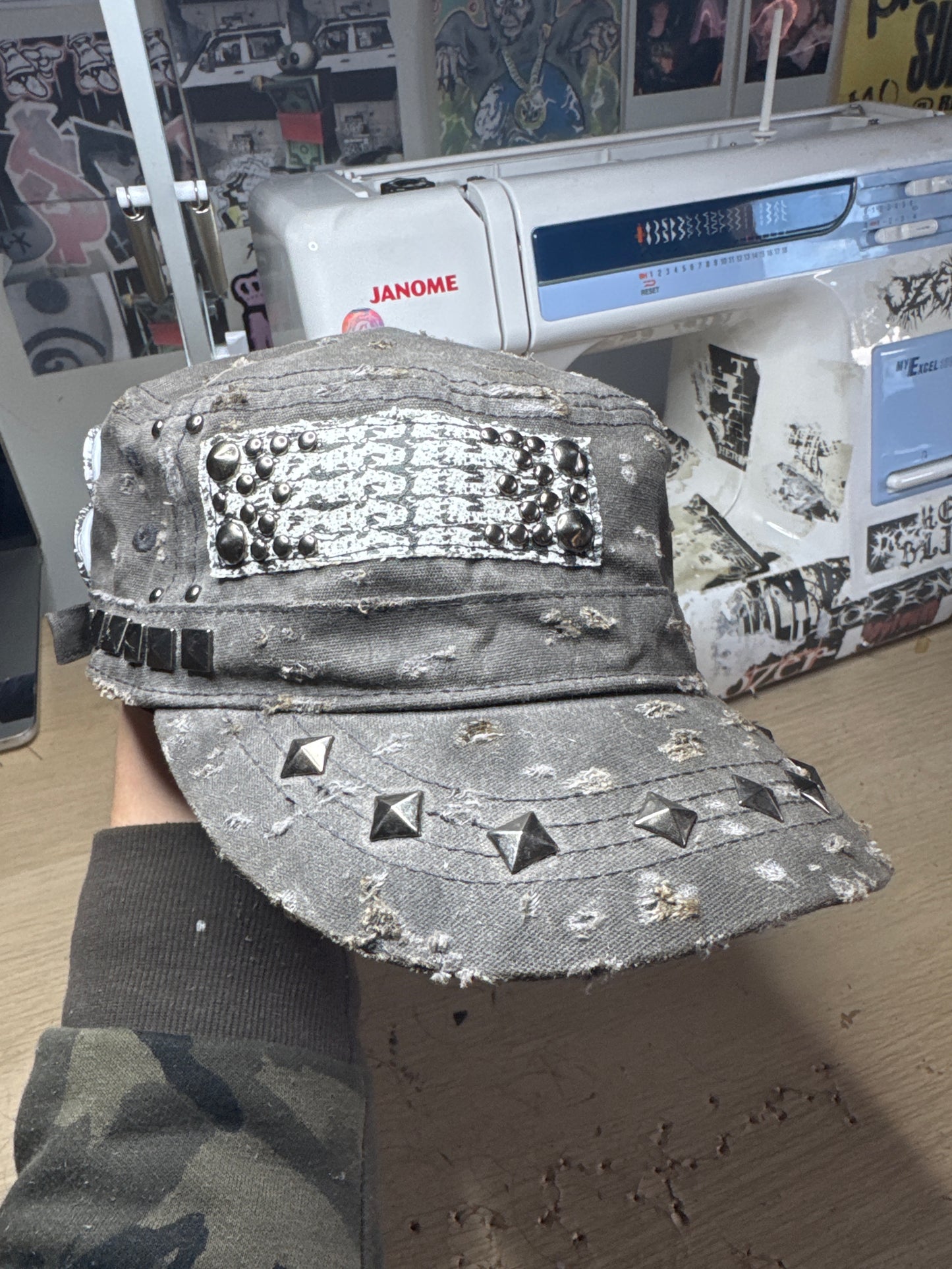 Grey Custom Military Cap—maximinoxx