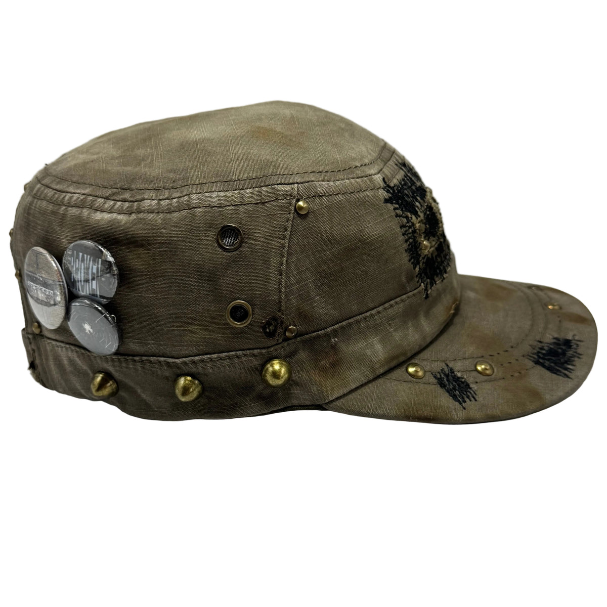 ‘singed shrapnel’ military cap