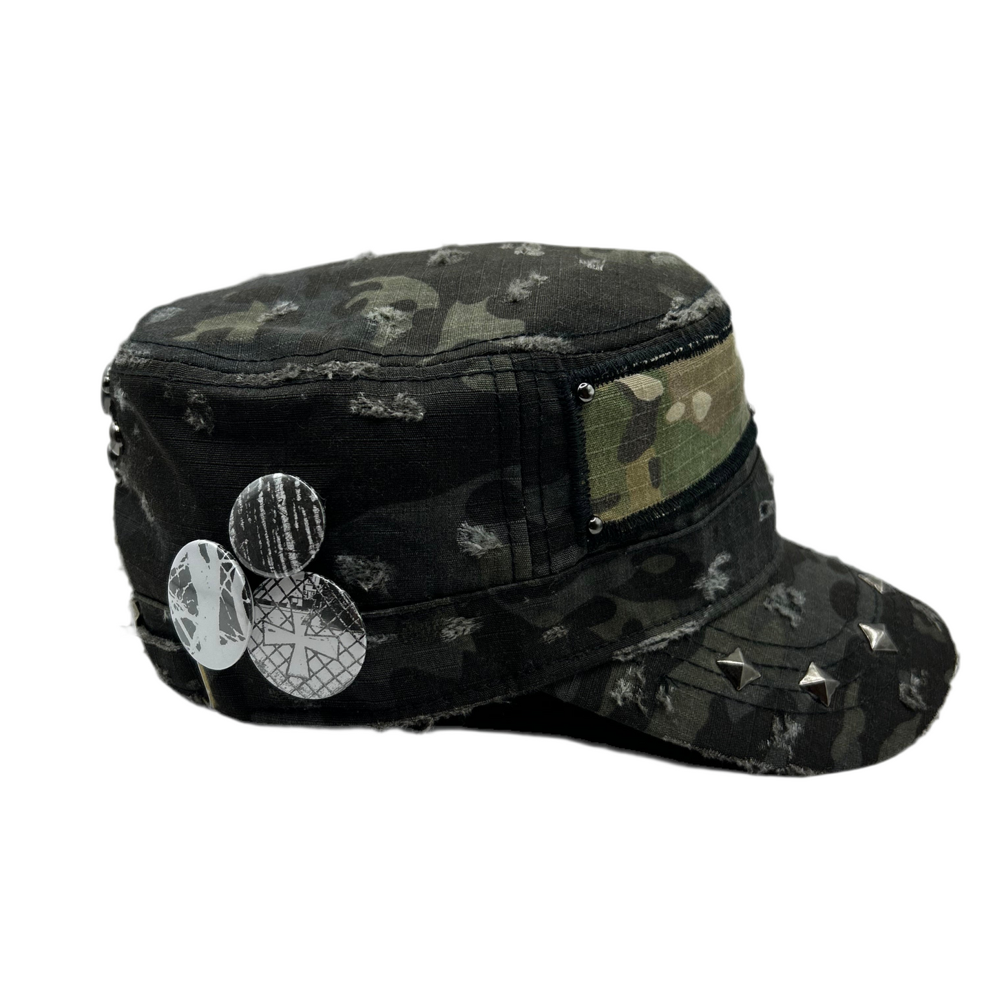 1 of 1 Handcrafted Military Cap–Night Camouflage
