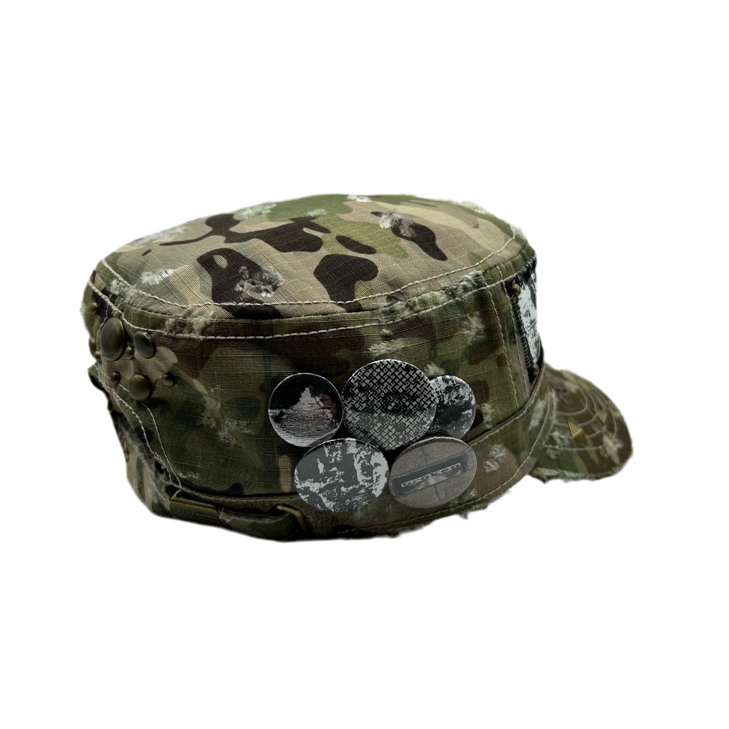 1 of 1 Handcrafted Military Cap–Deadleaf