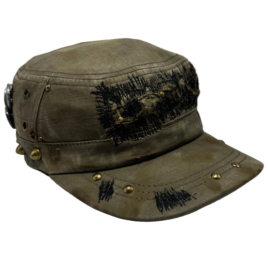 ‘singed shrapnel’ military cap