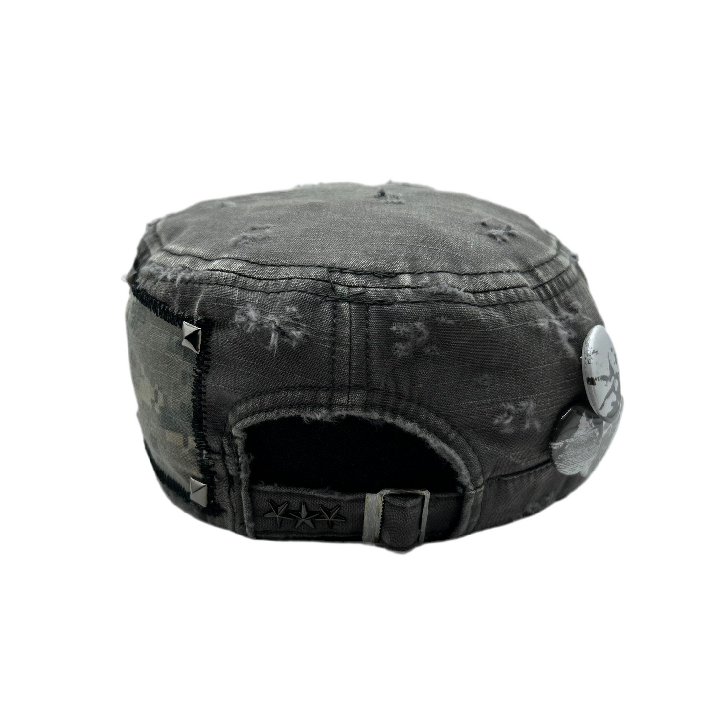 1 of 1 Handcrafted Military Cap–Digital Ash