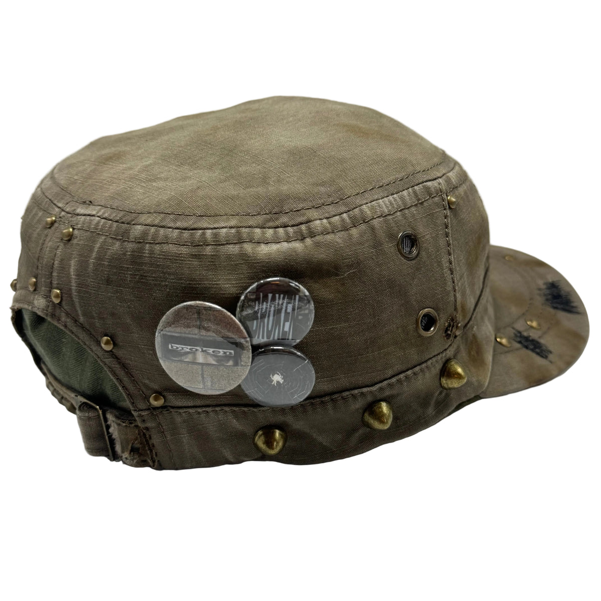 ‘singed shrapnel’ military cap