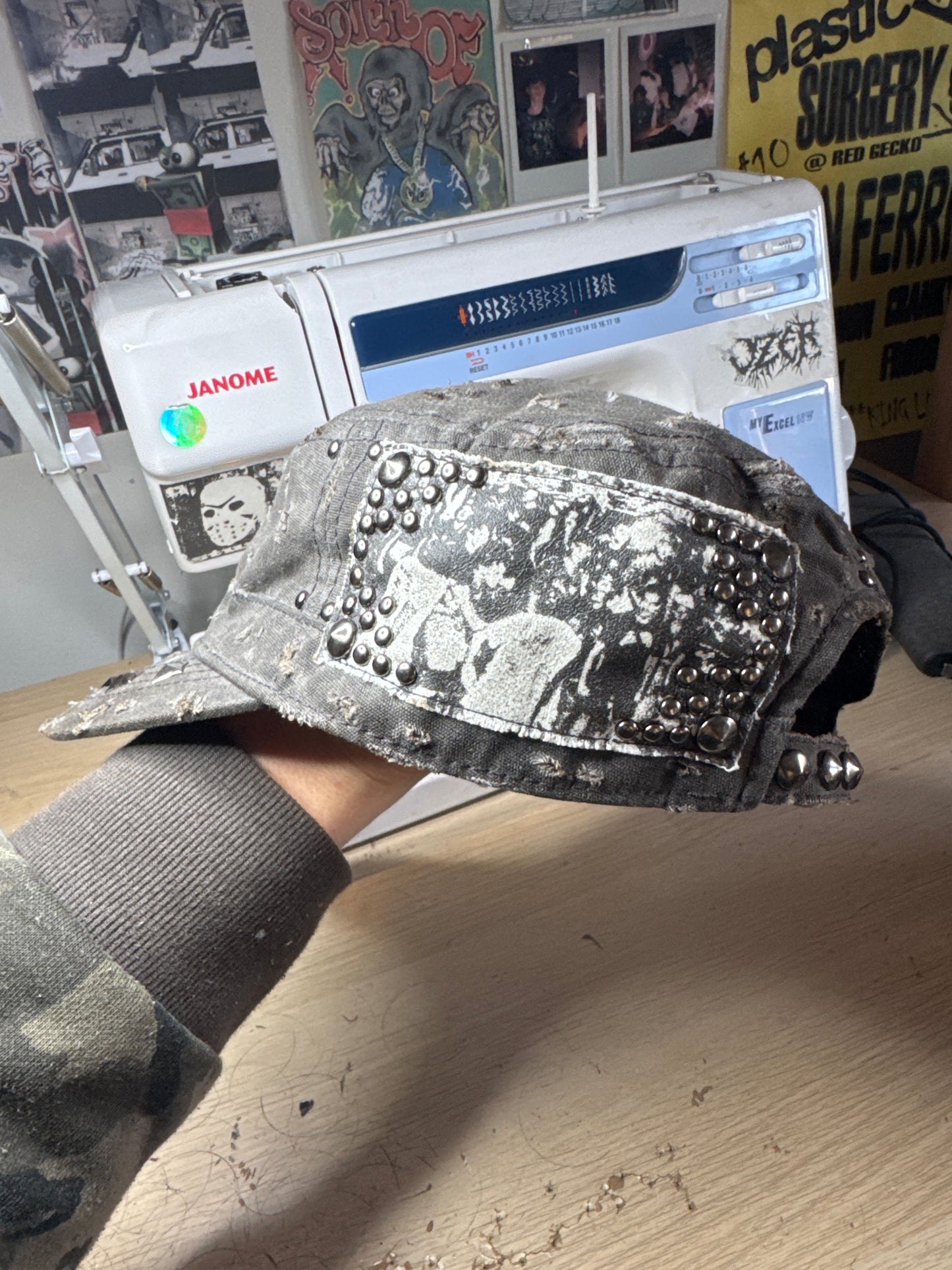 Grey Custom Military Cap—maximinoxx