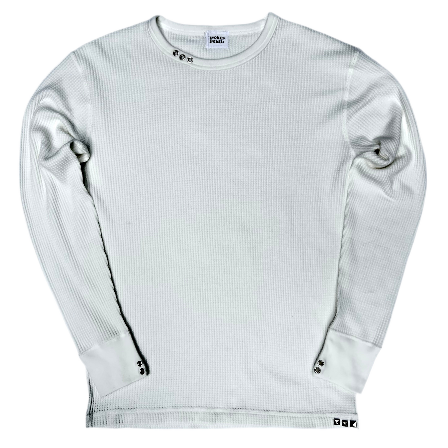 1 of 1 Handcrafted White Waffle Knit Shirt