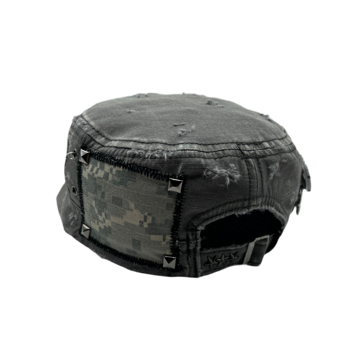 1 of 1 Handcrafted Military Cap–Digital Ash