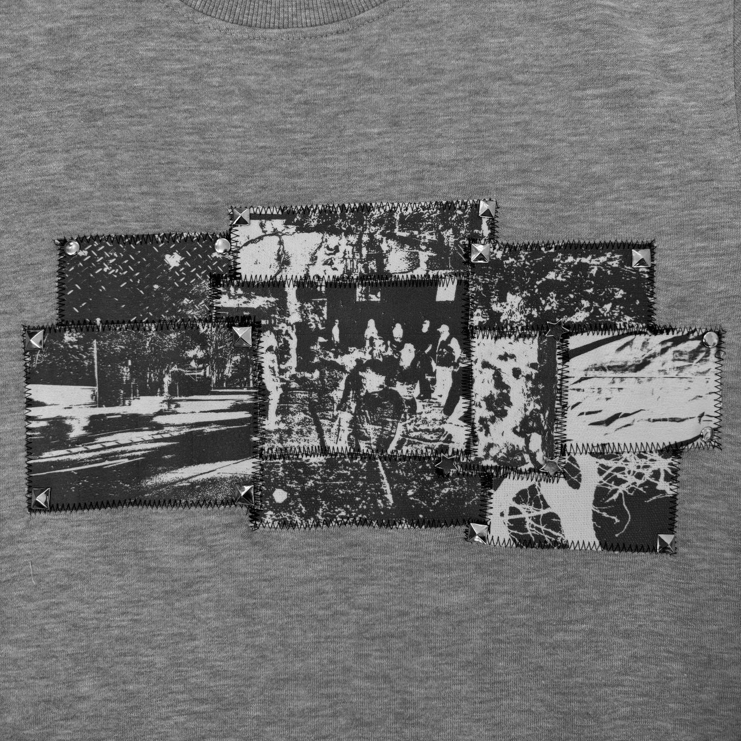 “Charcoal” Patchwork Sweatshirt
