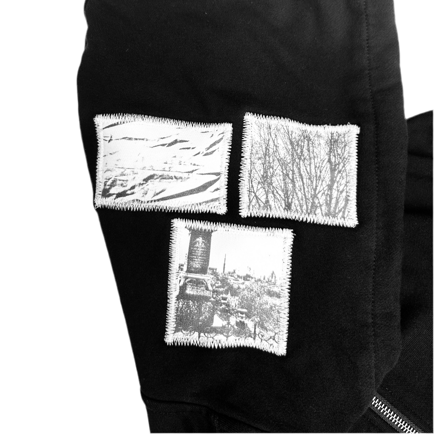 1 of 1 Handcrafted Zip Up Hoodie–Black