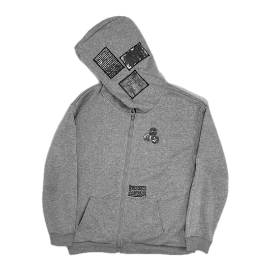 Custom Patchwork Zip Up Hooded Sweatshirt