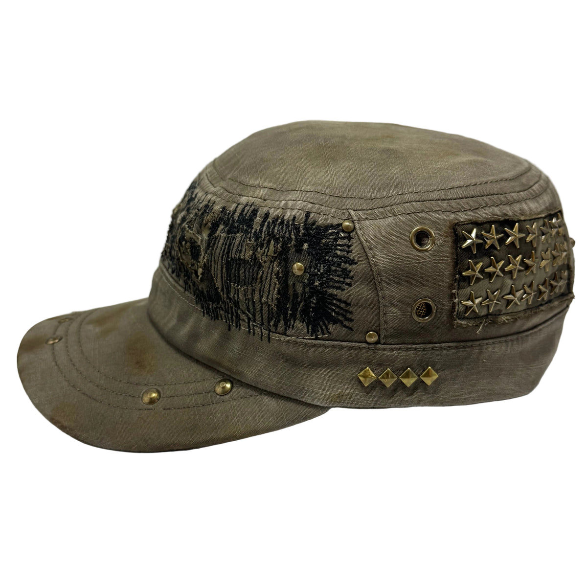 ‘singed shrapnel’ military cap