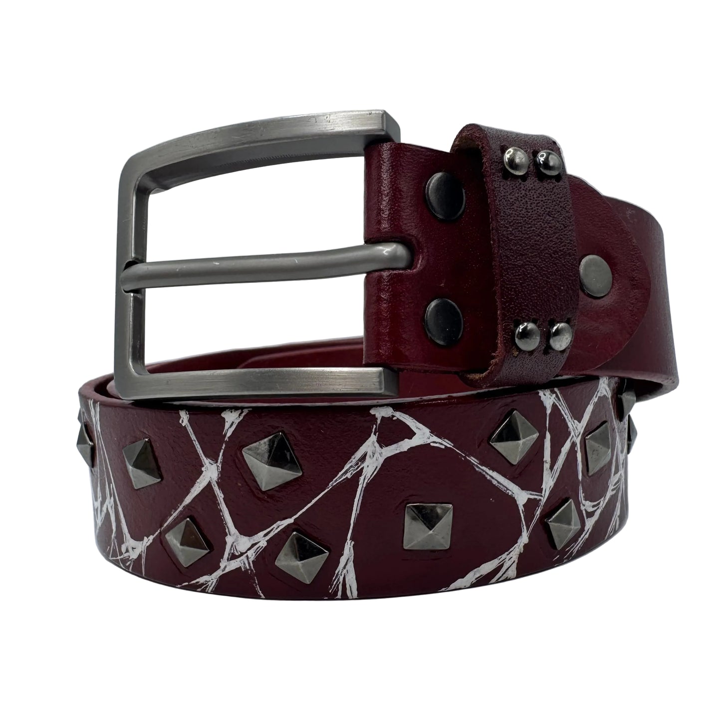 “Winter” x Broken Studded Belt [Crimson]