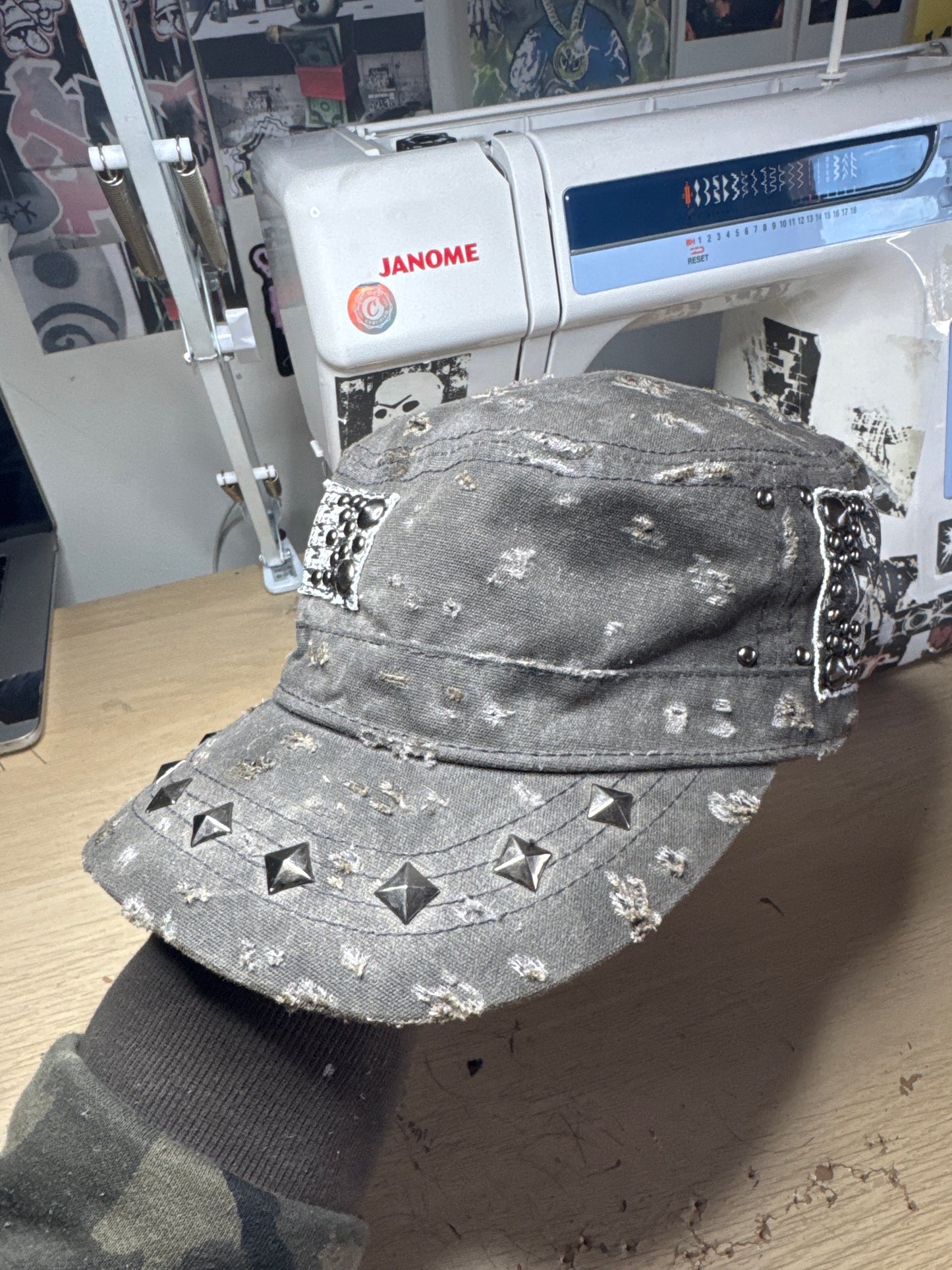 Grey Custom Military Cap—maximinoxx