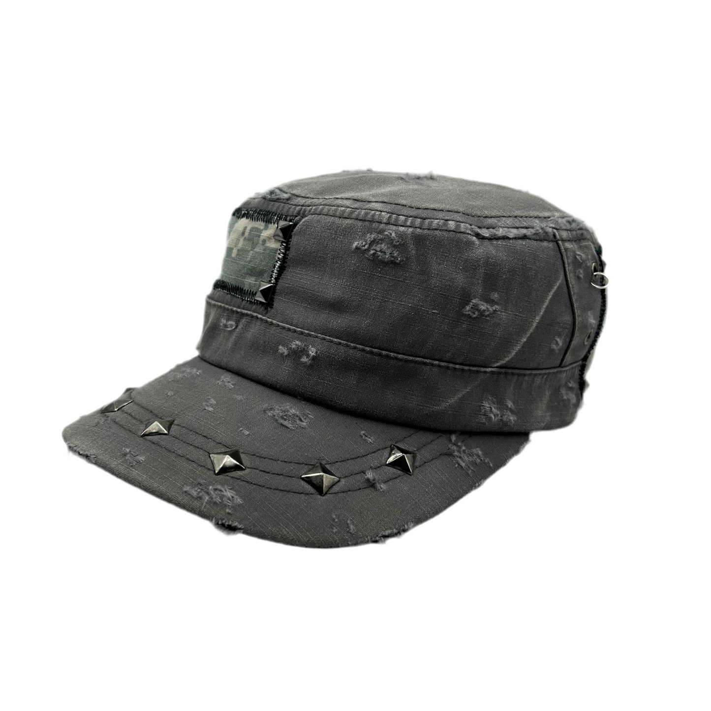1 of 1 Handcrafted Military Cap–Digital Ash
