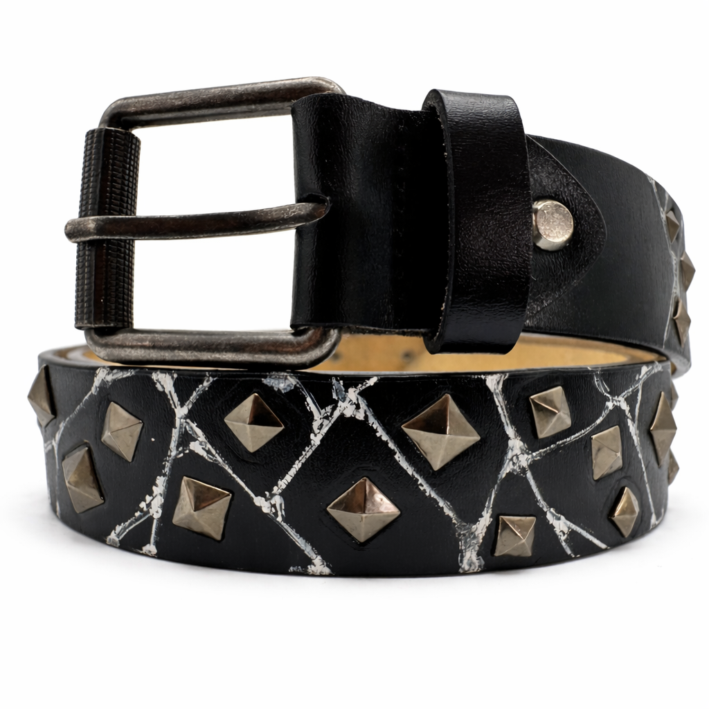 “Winter” x Broken Studded Belt [Ink]