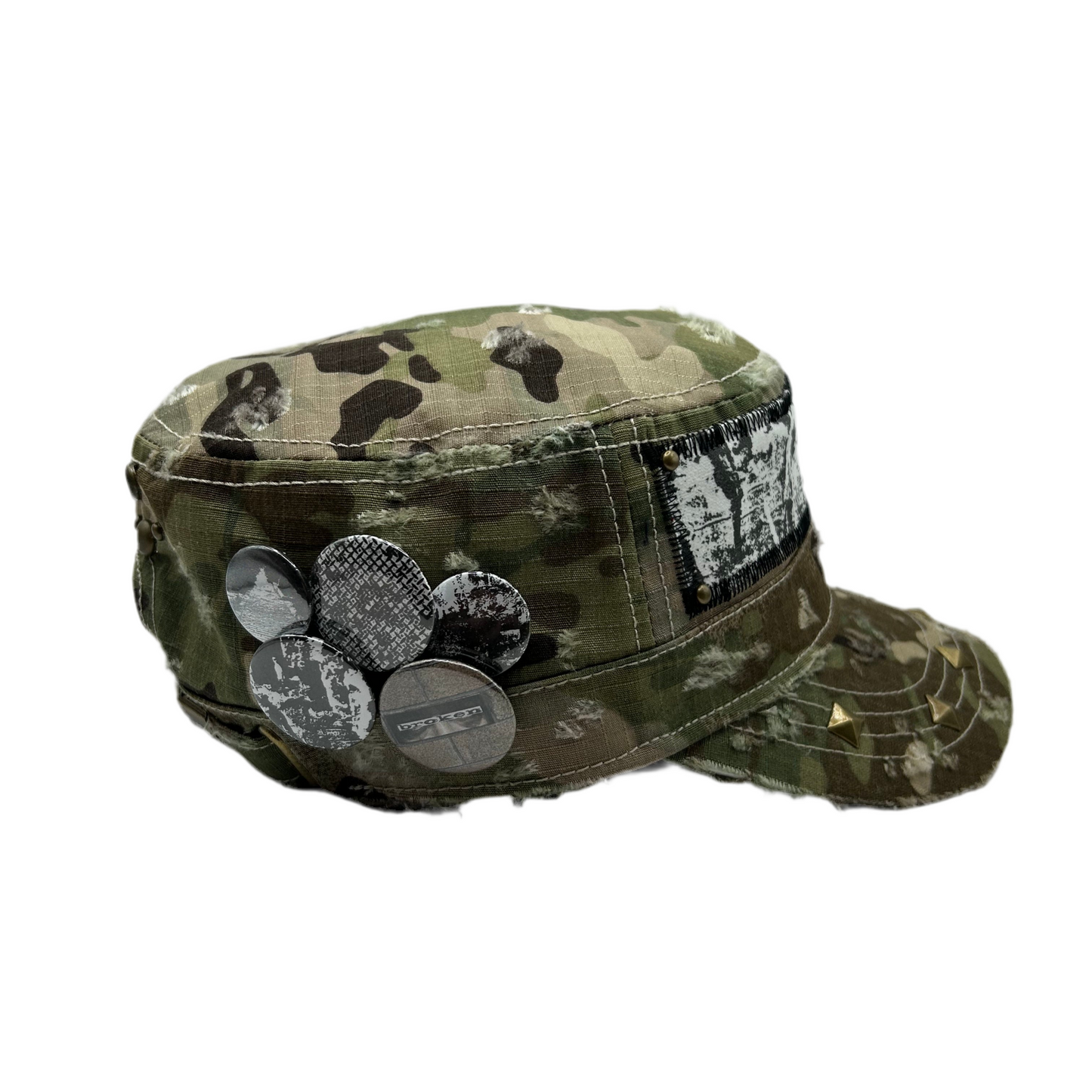 1 of 1 Handcrafted Military Cap–Deadleaf