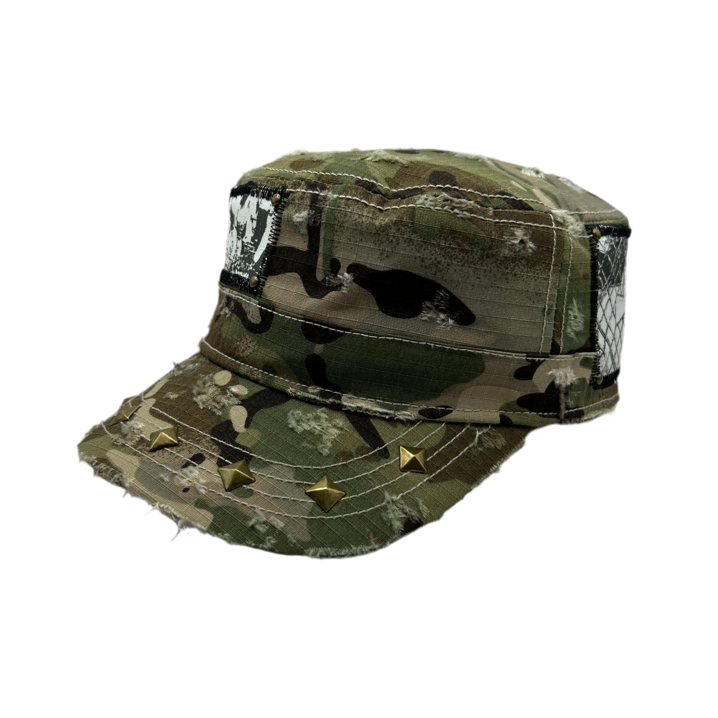 1 of 1 Handcrafted Military Cap–Deadleaf