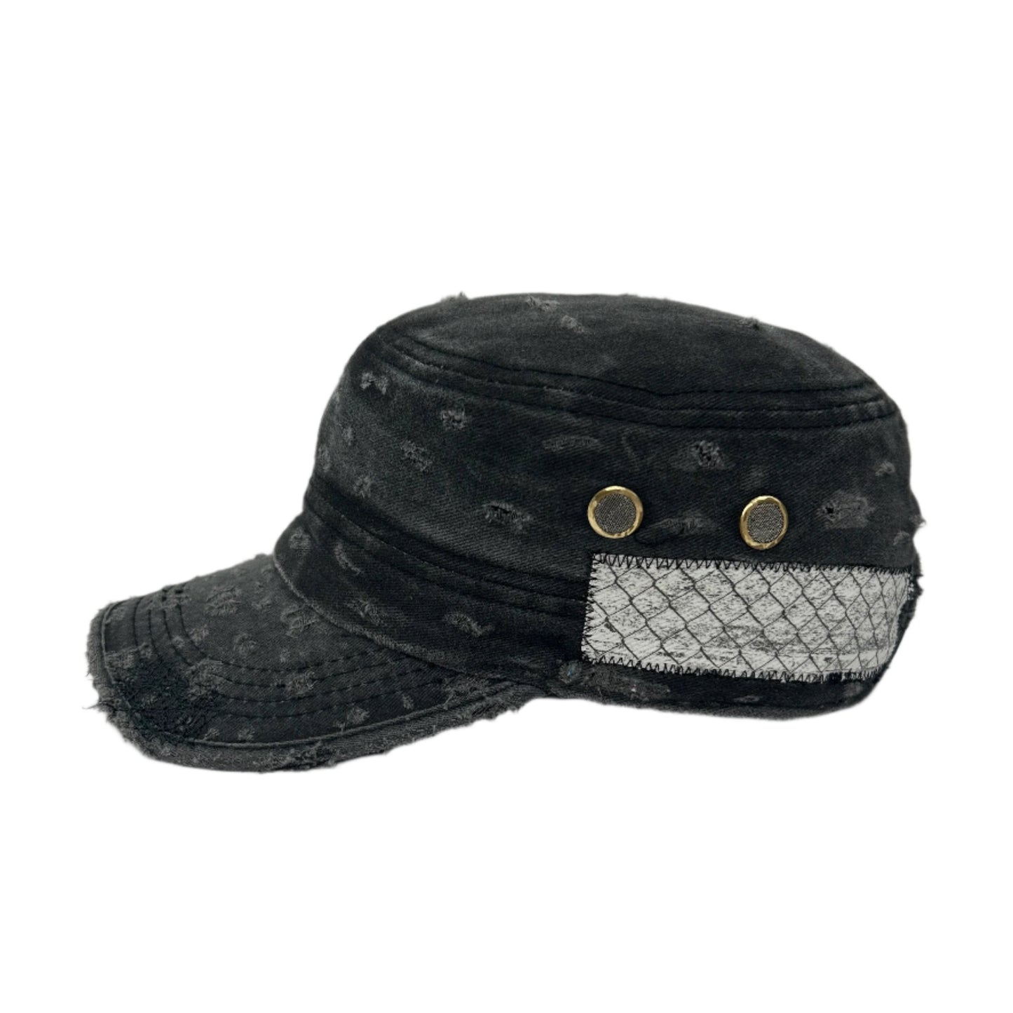 Custom Military Cap–Charcoal