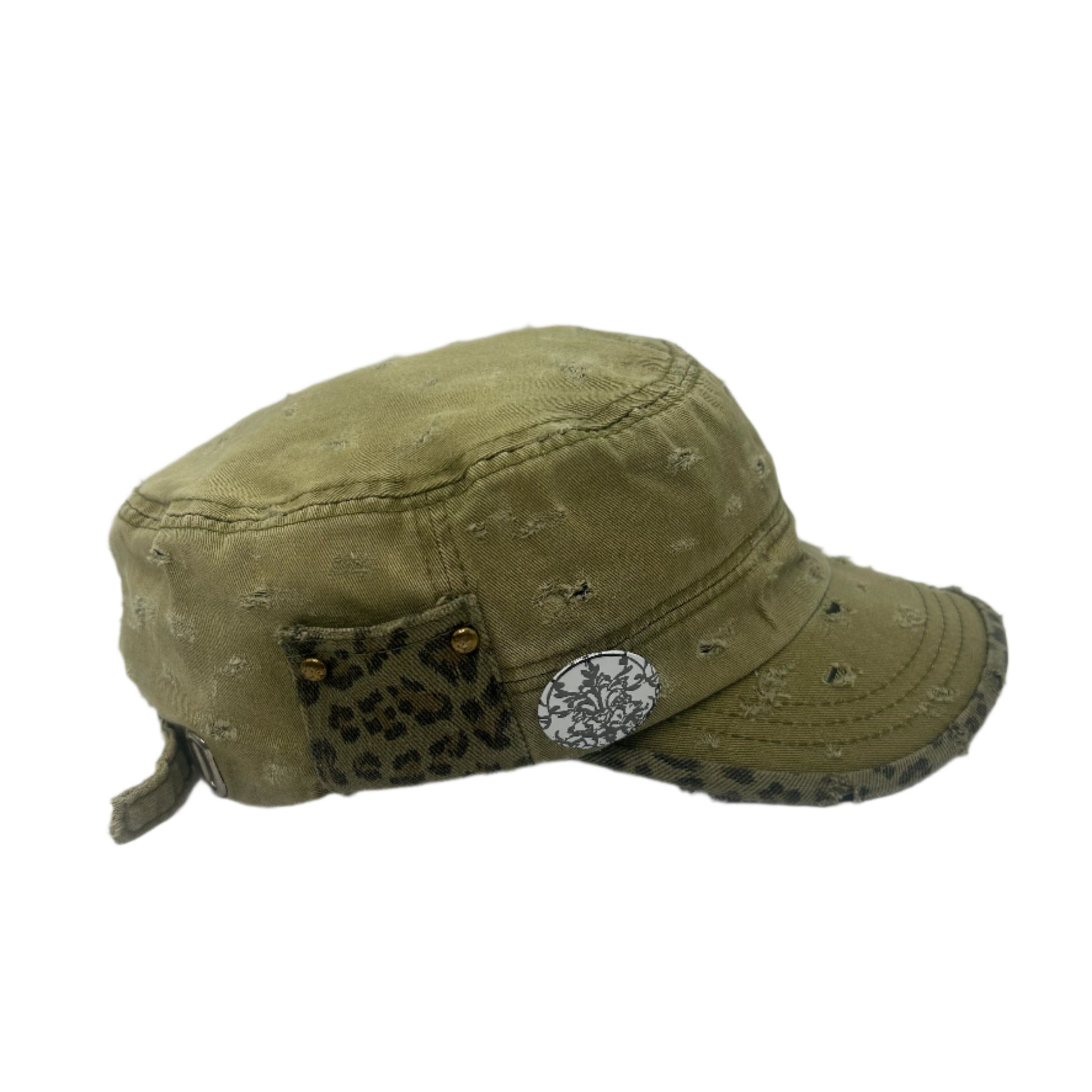 Custom Military Cap–Khaki Cheetah