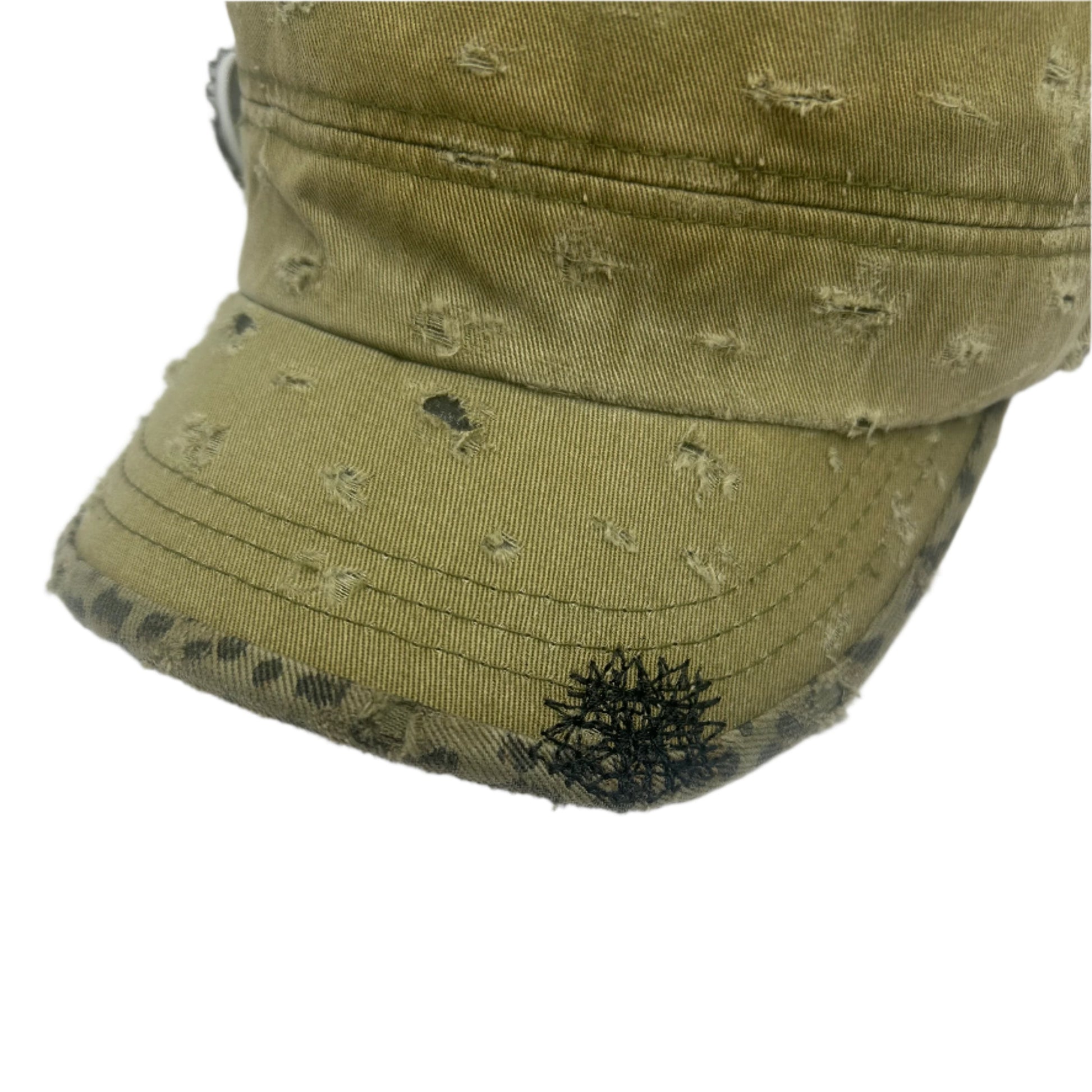 Custom Military Cap–Khaki Cheetah