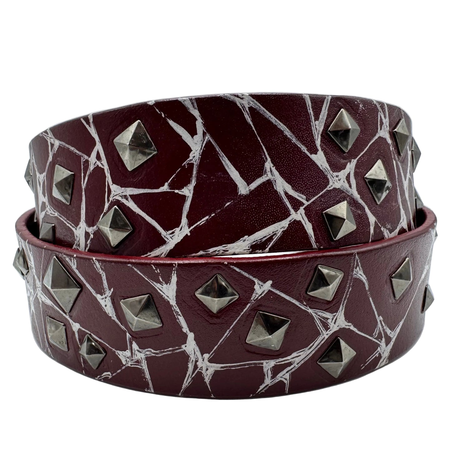 “Winter” x Broken Studded Belt [Crimson]